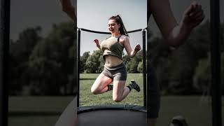 jumping for joy! #Jump #SlowMotion #TrampolineGirls #BeautyInMotion #FitnessInspo #Shorts #reels