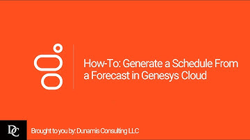 How-To: Generate a Schedule From a Forecast in Genesys Cloud