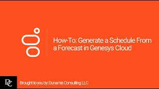How-To: Generate a Schedule From a Forecast in Genesys Cloud screenshot 2