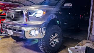 2nd Gen Tundra Gets Baja Designs Fog Light Kit and Coachbuilder Shims! Full Clearance on 38's!