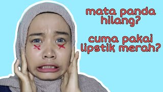 CARA MENUTUPI MATA PANDA (DARK CIRCLE) MENGGUNAKAN LIPSTIK MERAH | By yiyis