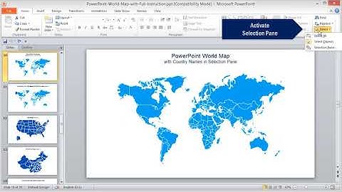 PowerPoint world map with country names select any countries name