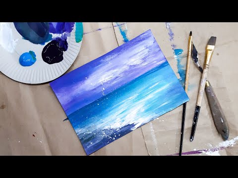 МОРЕ|Как нарисовать|Рисование для начинающих|Step by step painting
