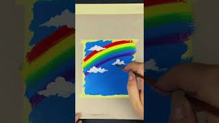 Rainbow 🌈  Landscape Painting #art #viral #painting  #shorts