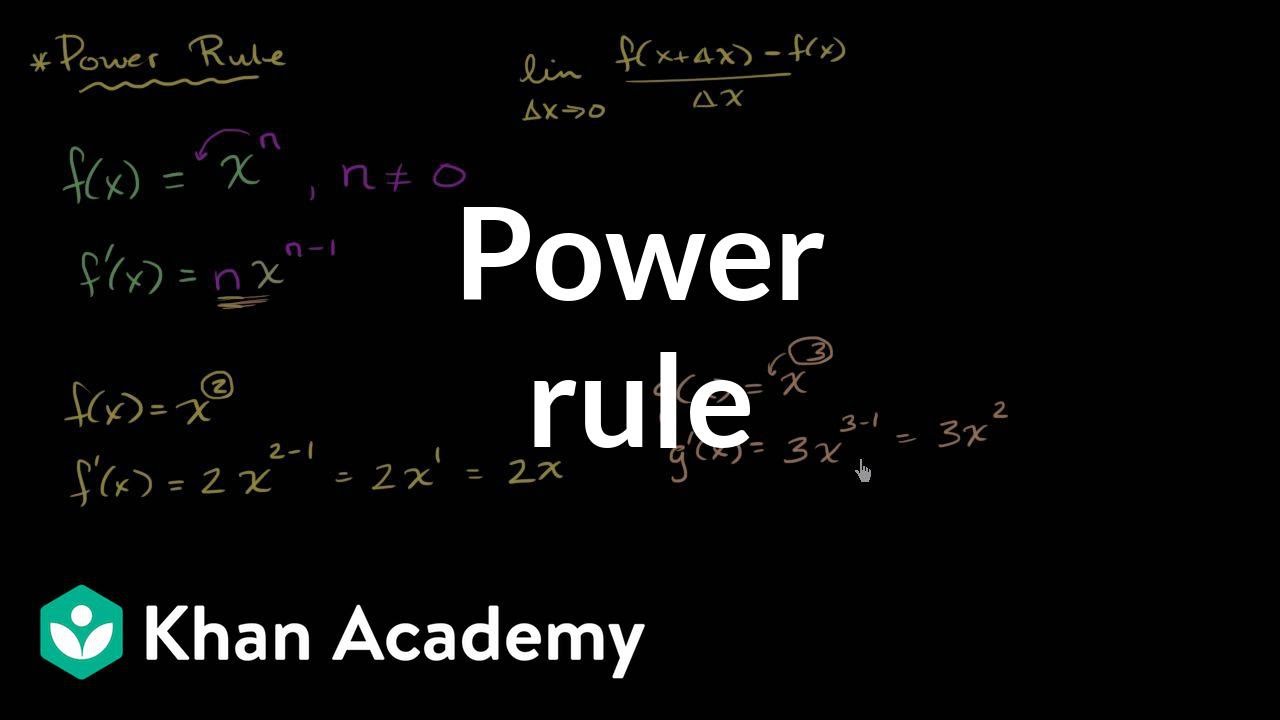 Power Rule Video Applying The Power Rule Khan Academy