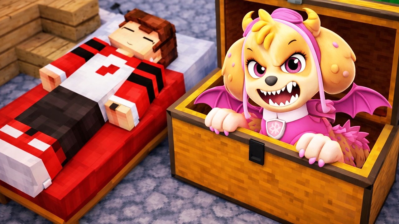 😱СКАЙ ВСЕ ЭТО ВРЕМЯ пока СПАЛ ПРЯТАЛАСЬ У МЕНЯ В СУНДУКЕ В МАЙНКРАФТЕ