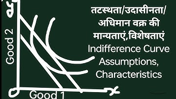 तटस्थता/उदासीनता वक्र की मान्यताएं,विशेषताएं||Indifference Curve Assumptions,Characteristics#नोट्स