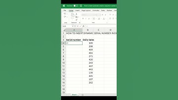 #shorts | How to create dynamic serial number in Excel? #exceltutorial #minhacademy