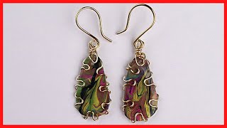 DIY Wire Wrapped Acrylic Painting Earrings Tutorial