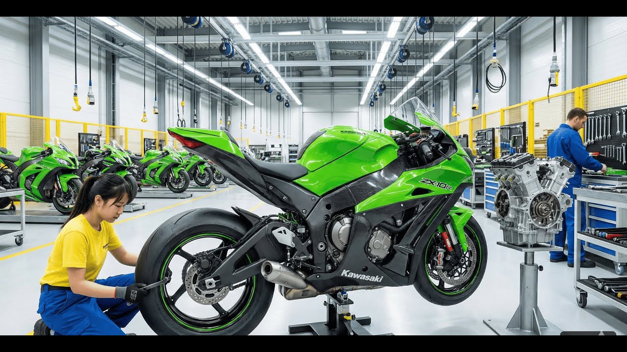 INSIDE Superbike Factory | ASMR 4K | Robots Build 1200 Track Bikes/DAY
