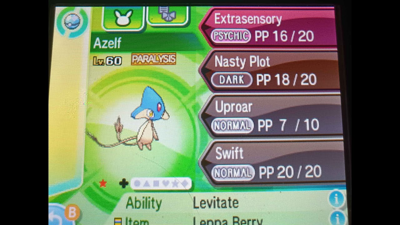 Shiny Azelf Encounter in Ultra Moon! Final Shiny Lake Trio Member!