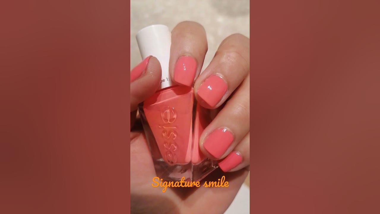SIGNATURE SMILE ESSIE GEL COUTURE WEEKLY NAIL POLISH perfect summer orange  pink - YouTube