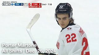 Porter Martone (CAN22) | All Shifts | Canada vs. Finland | 12 26 2024 | World Juniors