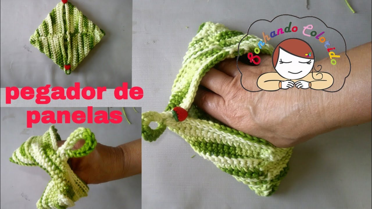 Pegador de Panela em Crochê Sonhando Colorido