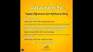 DataLearn'Py - Yapay Öğrenme için Python'a Giriş - 1. Kısım (Python'a Giriş)
