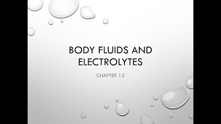 Clinical Chemistry 1 Electrolytes