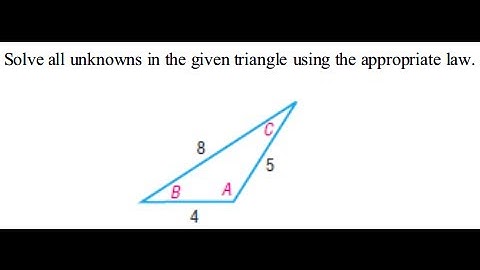 Sine and Cosine Rule (Quiz 1 Corrections)