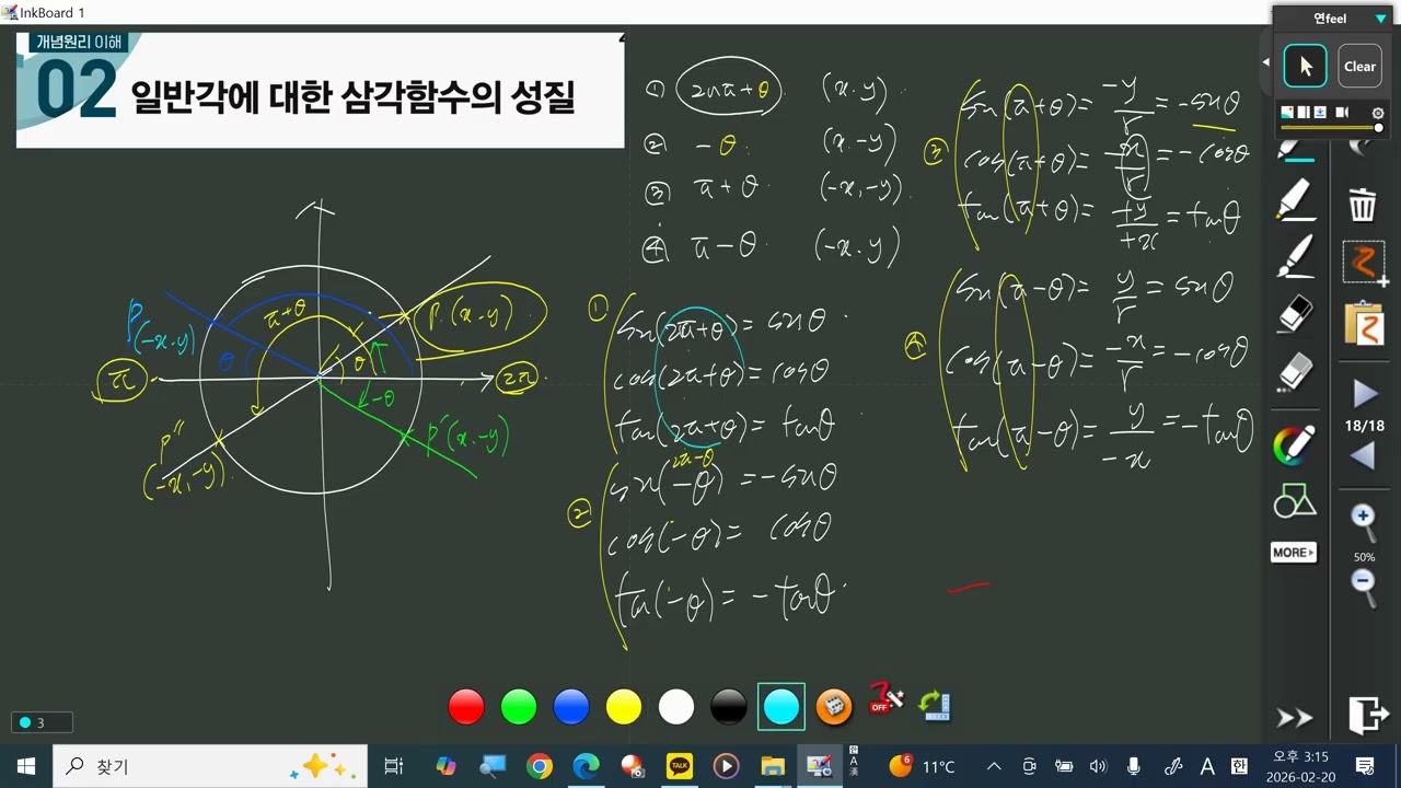 대수38 삼각함수각변환(일반각의성질)