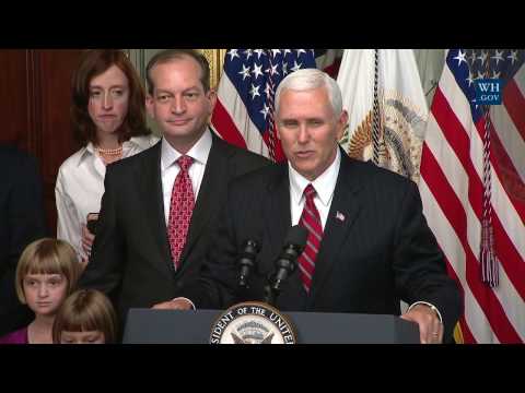 Vice President Pence Participates In A Swearing-In Ceremony For Alex Acosta As Secretary Of Labor