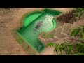 Build Temple Underground House With Green Tunnel Swimming Pool