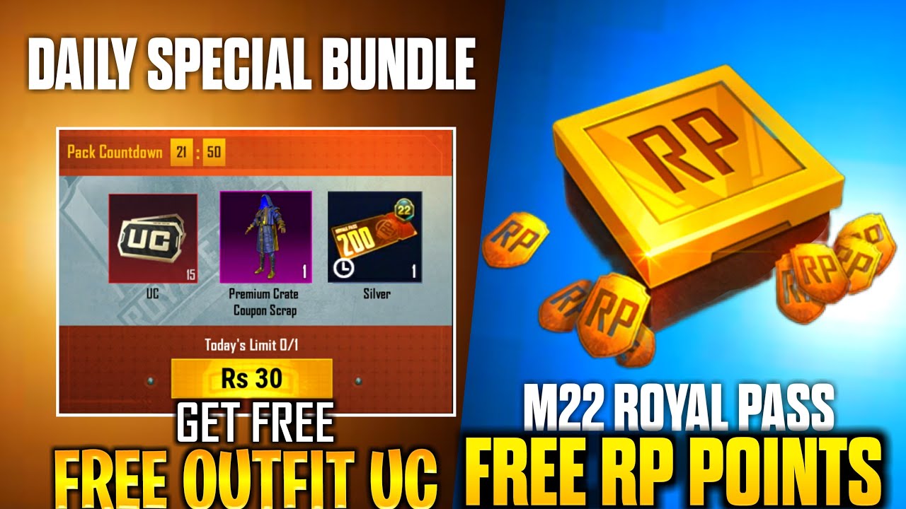 Daily special bundle pubg mobile | get free permanent outfit | bonus rp points event explain