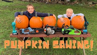 Carving Pumpkins with a Chainsaw!!