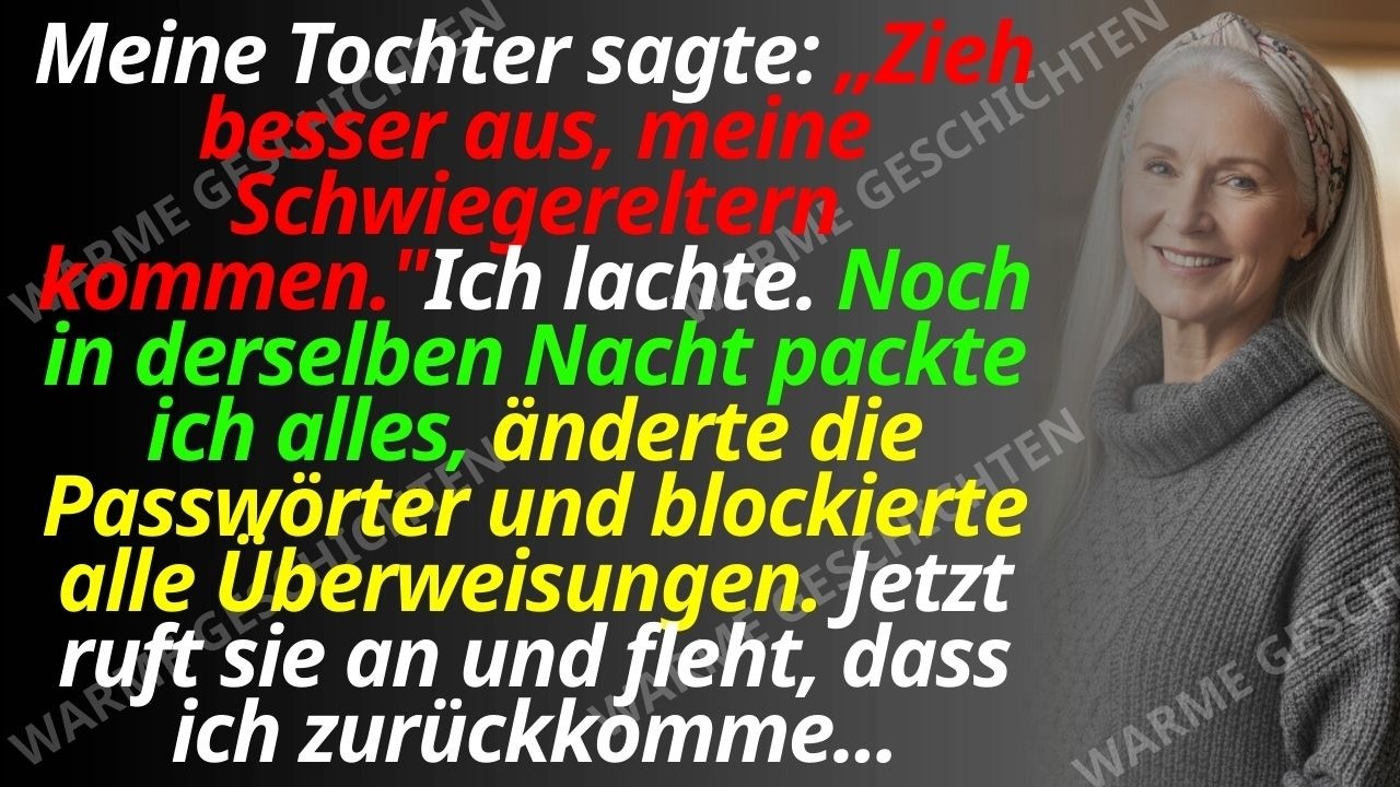 „Mama, es wäre besser, wenn du woanders wohnen gehen würdest. Moritz‘ Eltern kommen und wir brauchen den Platz.“ Meine eigene Tochter sagte das zu mir, nachdem ich zwei Jahre lang ihr Haus...