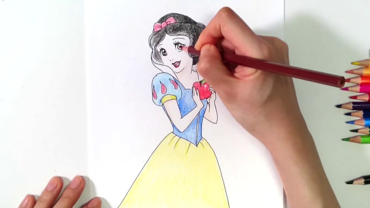 Drawing Snow White 白雪姫 ディズニーキャラクターのお絵描き Pipo Kids ピポキッズ How To Draw Snow White Disney Princess Youtube