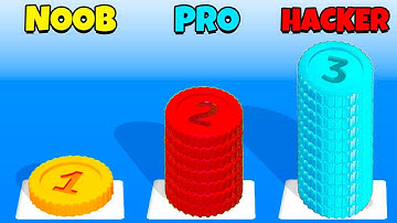 NOOB vs PRO vs HACKER - Coin Stack Puzzle