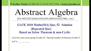 GATE 2020 Maths(MA) Q.52 Solution || Abstract Algebra || non-Cyclic Group