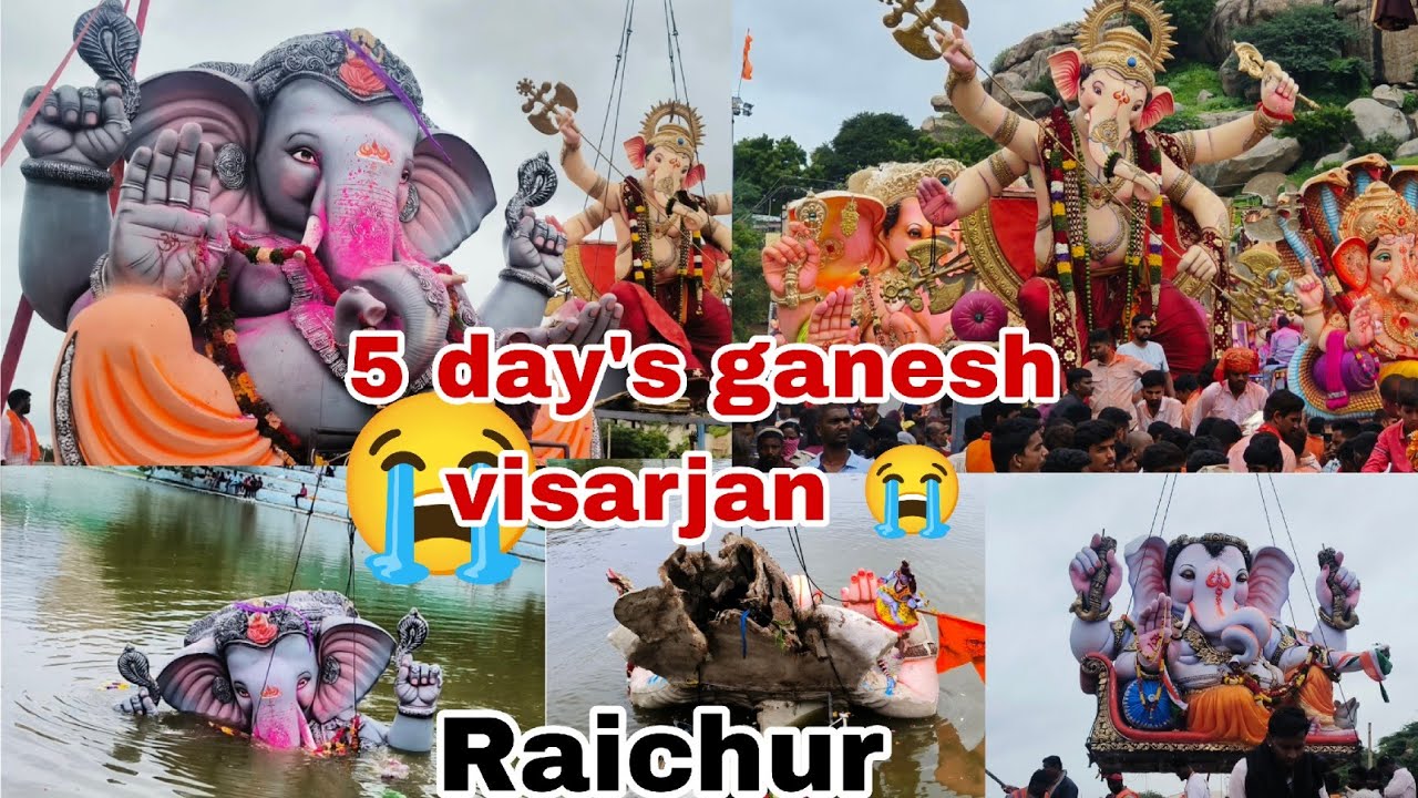 Ganesh Visarjan video / 😭 Raichur all ganesh visarjan video 😭 miss u bappa 🥹 / 5 day's ganesh 🚩🙏