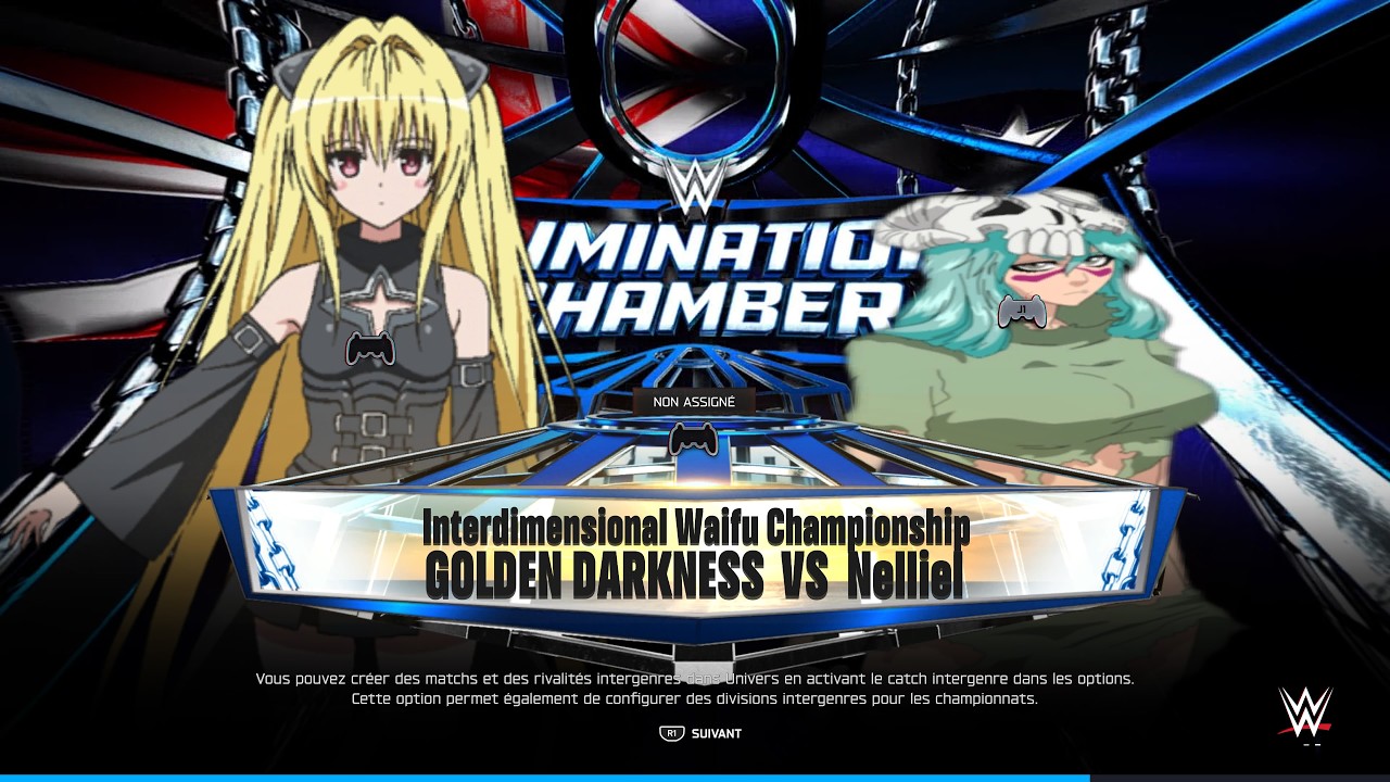 Wwe 2k25 . Interdimensional Waifu Championship . Golden Darkness vs Nelliel (c)