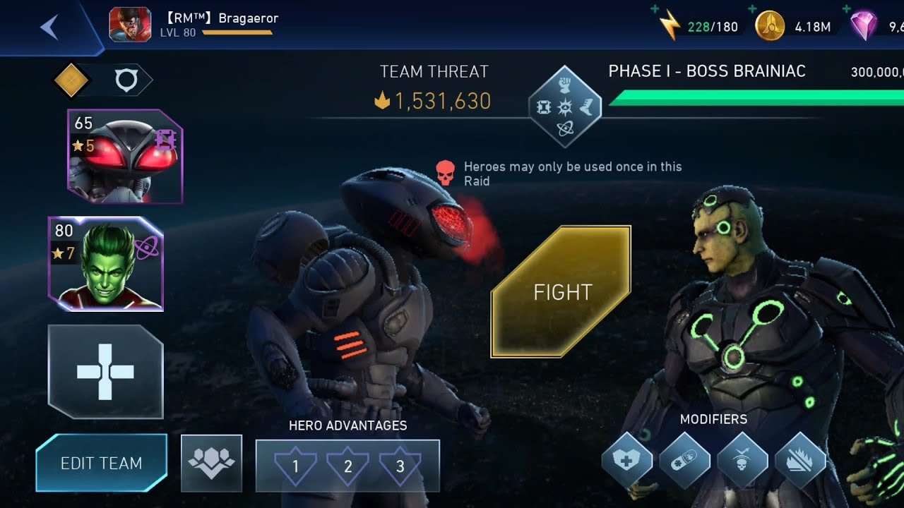 INJ2M - "T10" League Raid - Boss Brainiac p1 ~ p3 1shot. 