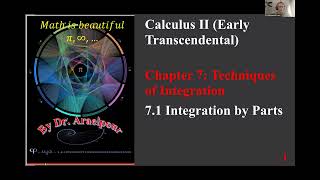 2026 Fall Calculus II Section 7.1 Integration by Parts