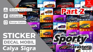 Koleksi Design Sticker Decal Mobil Calya Sigra Sporty Karakter Gratis Download || Part 2 || screenshot 5
