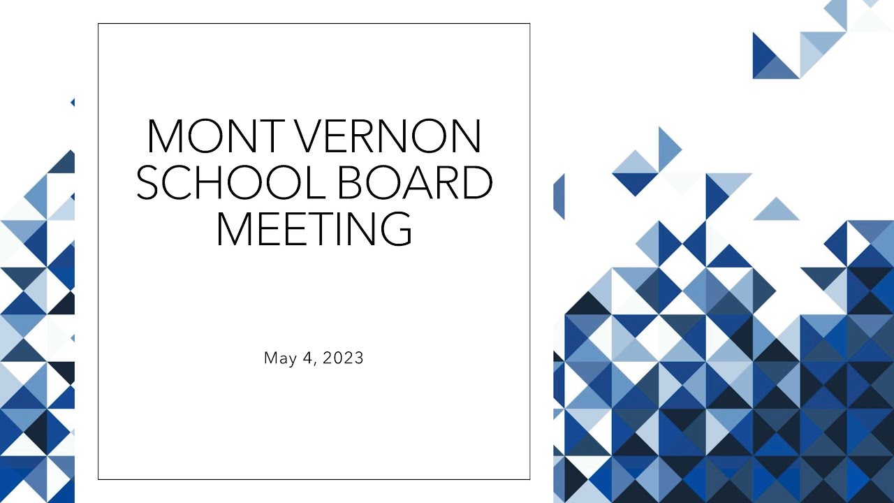 Mont Vernon School Board Meeting May 4, 2023 YouTube