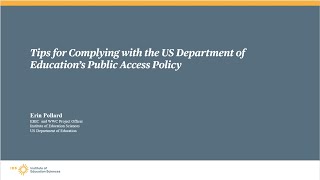 Tips for Complying with the US Department of Education’s Public Access Policy