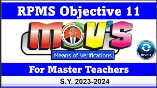 MOV's for RPMS Objective 11 for Master Teachers: Work with Colleague in Analyzing Data SY 2023-2024