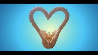 How to make a 3D origami Heart Basket