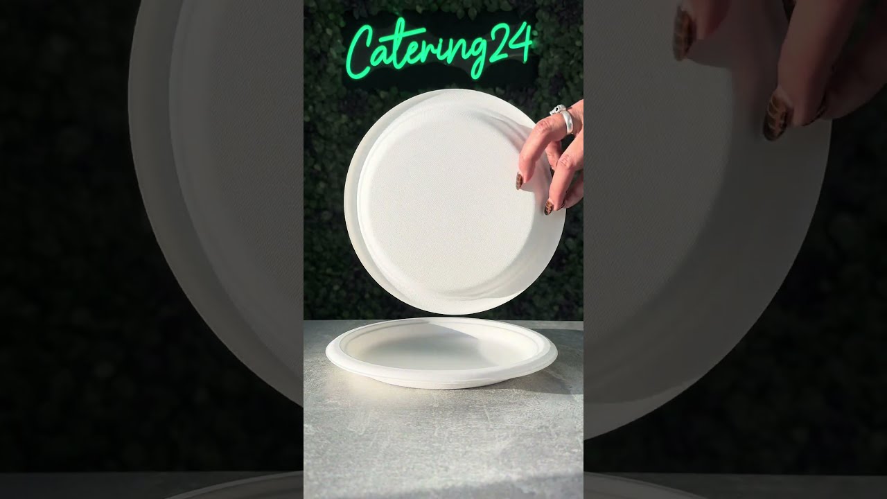 Strong White Bagasse Plates SKU: AZ010 