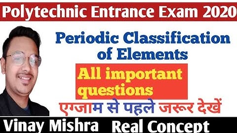 Live Quiz (Periodic Classification Of Elements) Polytechnic