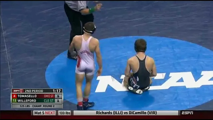 2015 NCAA Round 2 125 lbs: Tomasello (OSU) v Cleve...