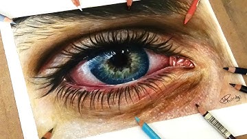 Speed Drawing: Drawing A Realistic Eye In Coloured Pencil