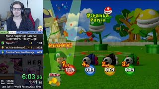 Mario Superstar Baseball - Superstar% Baby Luigi in 6:17.333 (World Record)