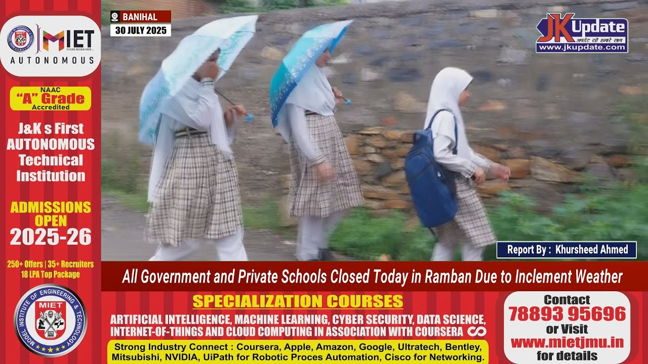 All Government and Private Schools Closed Today in Ramban Due to ...