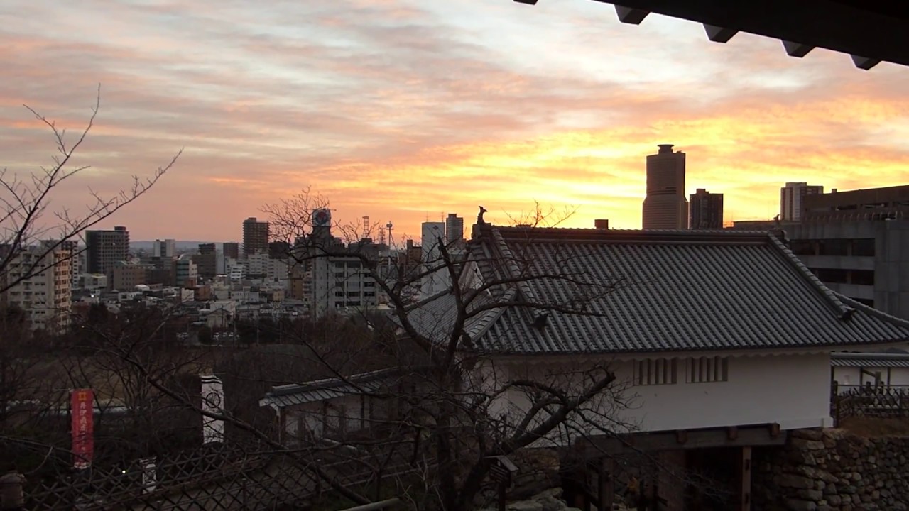 初日の出 浜松城 御来光 運気アップするかも 17 1 2 Youtube