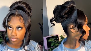 Frontal Ponytail updo | Beginner Friendly | EBExtensions Hair | HD Frontal