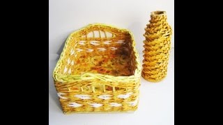 ▬► Спиральное плетение из газет. Часть I. / Spiral weaving