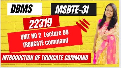 DMS-Truncate Command introduction| Unit No -2 | Lecture No:09| SQL DDL Command| DDL| Hindi#shorts