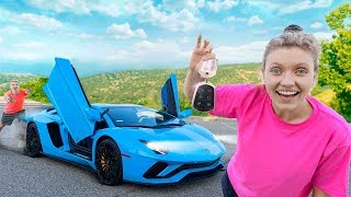 Scaring Stephen Sharer Driving Lamborghini Surprise for The First Time!! (Sis vs Bro Challenge)